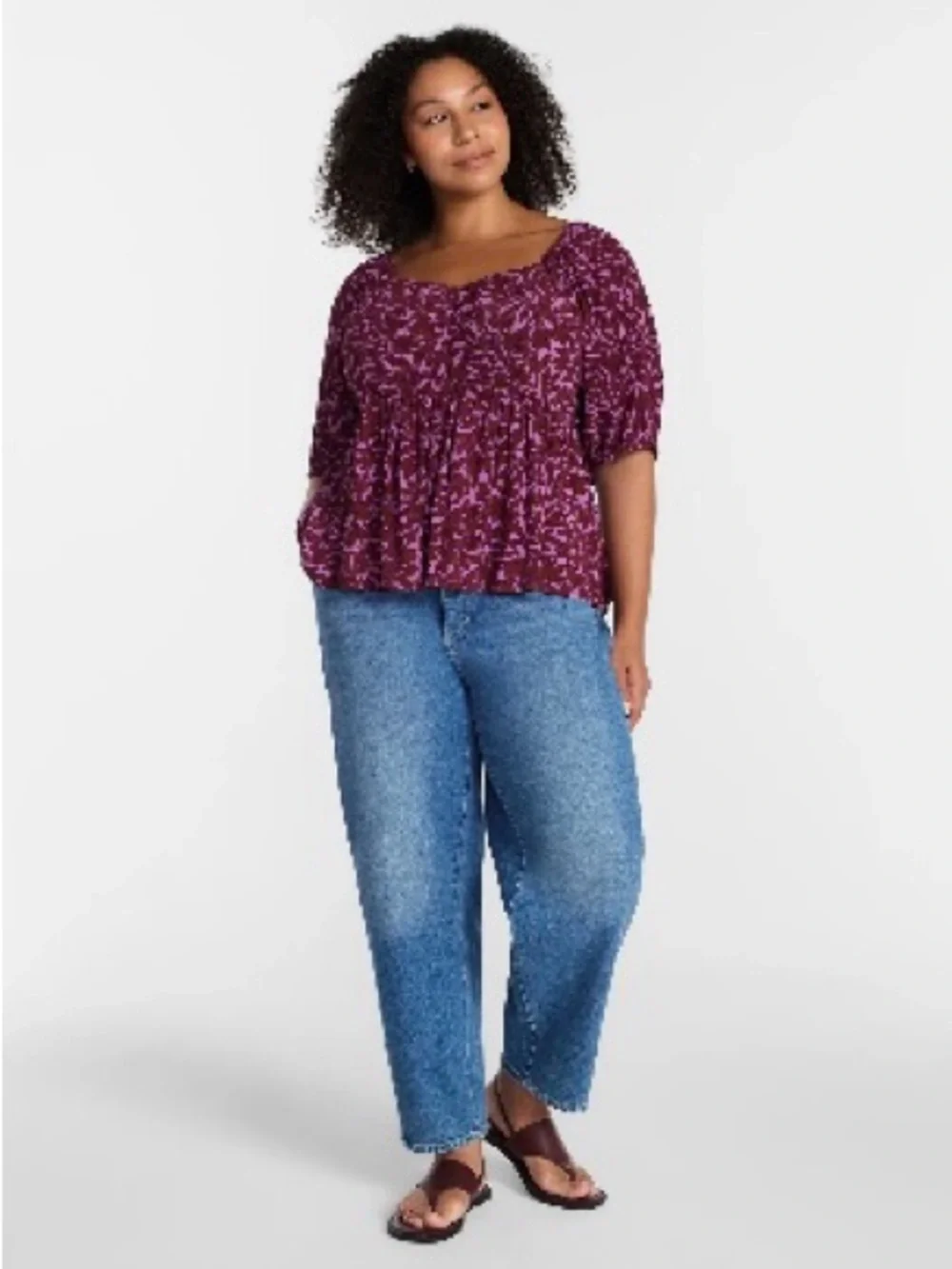 Terra & Sky  Floral Peplum Blouse - Picture 2 of 7